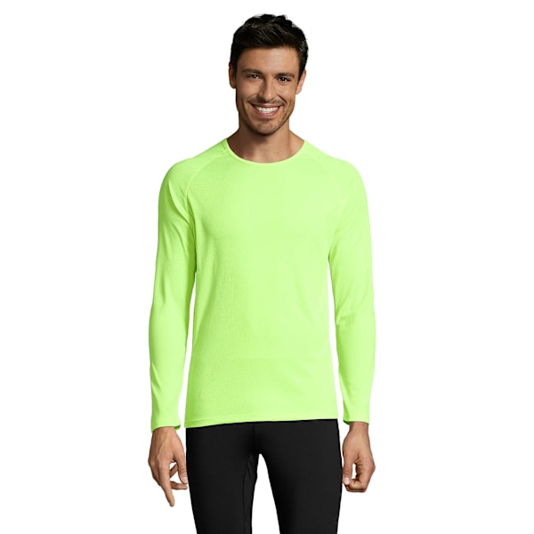 SOLS Herr Sporty Långärmad Performance T-Shirt M Neon Grön Neon Green M