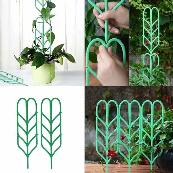 6 stk potteplante støtte bladform klatre hjelpeplanter mini rampe for P