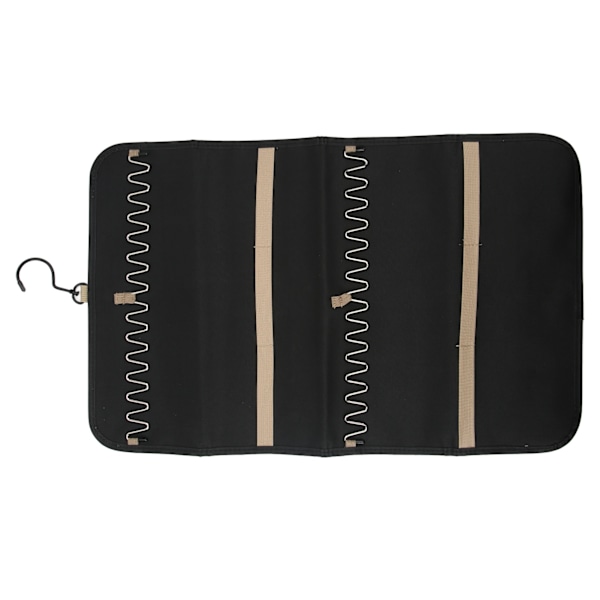 Rejse Smykke Organizer Foldbar Nylon Rejse Smykke Opbevaringspose til Halskæder Øreringe Ringe Sort