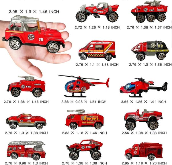 Brandbil Die-Cast Pull-Back Brandbilsmodell Rött Leksaksfordon