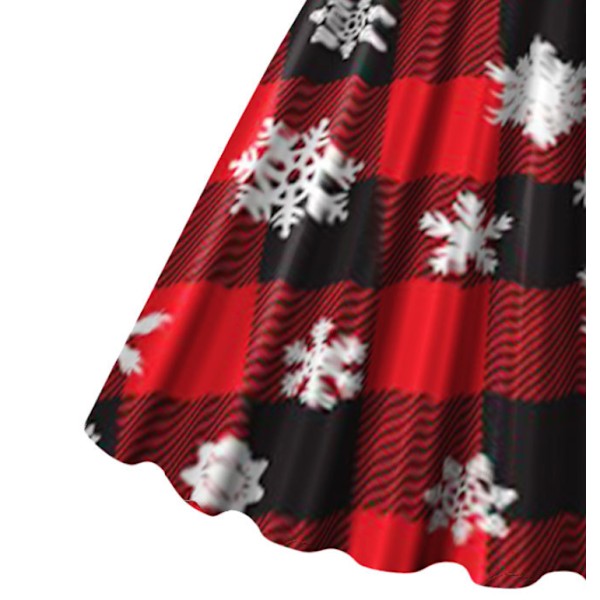 Joulun V-kaula-aukkoinen mekko naisille Vintage-printti Pitkä tyyli 2 Style2 M