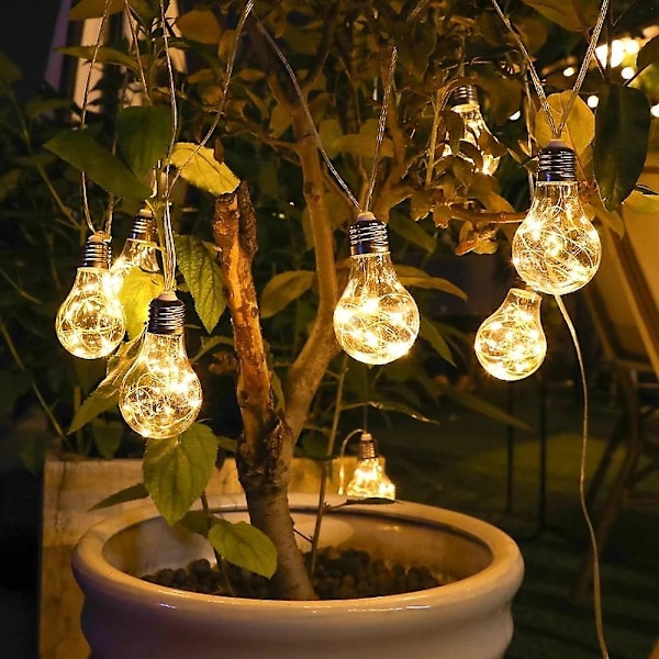 Kobbertrådslampe Stringlys 4m 10leds Fe-Lys Batteri Have