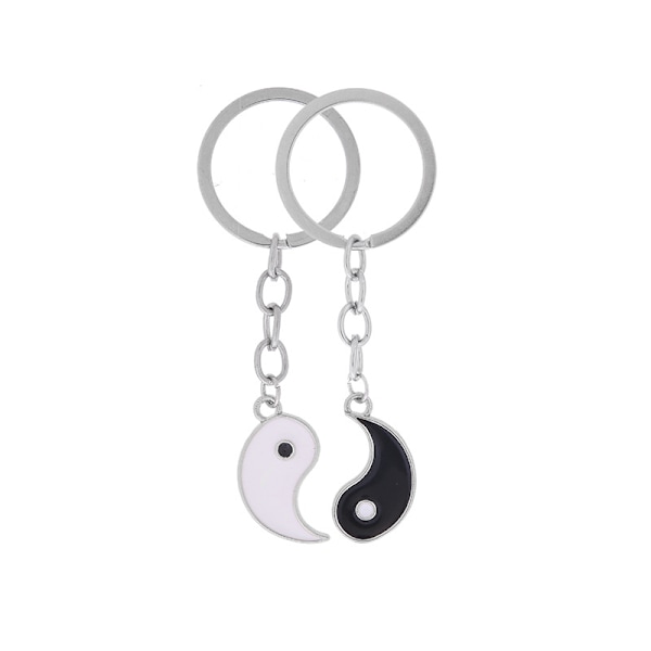 Yin Yang Best Friend Gift Couple Key Ring Ying Yang Decoration 2