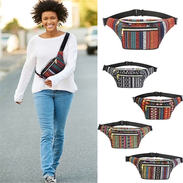 Boho Fanny Pack Rintapussi Vyötärölaukku A