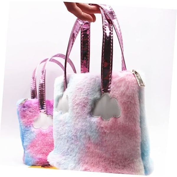 1 stk Håndveske Unicorn Tote Vesker Skulder Tote Veske Kunstig Pels Pung Clutch Veske Fluffy