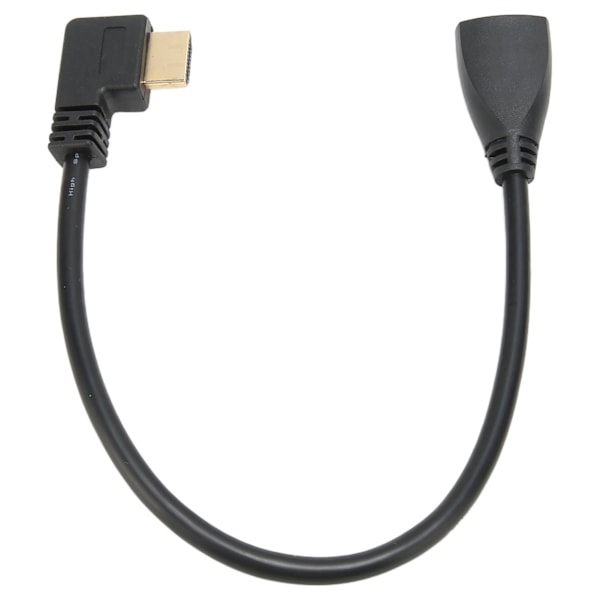 Vänstervinklad HD Multimedia Interface Förlängningskabel Typ A Hane till Hona 24K Guldpläterad Kontakt 3D 4K Videokabel