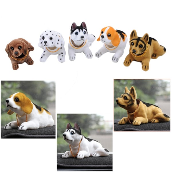 Dashboard Head Dogs Nyökkäävät päät Kojelauta Koira Auton kojelautapentu auton ajoneuvon koristeluun (Mäyräkoira)