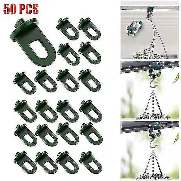 Pack of 50x Greenhouse Clamps - Greenhouse Clamps - Easy Installation Small Greenhouse Black Plastic Clamped Buckle for Basket Flower Pot 50pcs