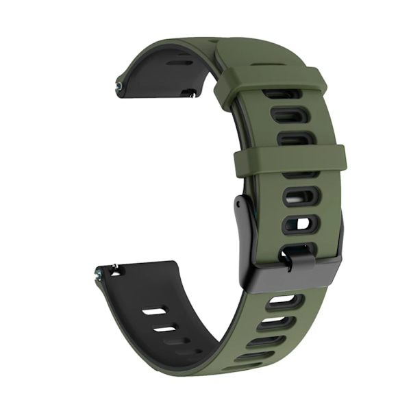 20 22mm Silikonerem til Garmin Venu 3 Rem Forerunner 265 255 245 Music Vivoactive 4 Rem til Garmin Venu Sq 2 Plus Armbånd Army Grøn Sort[GKS]