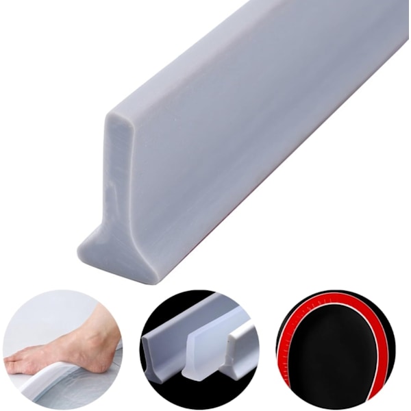 Dusjterskel / Vannbarriere – Selvklebende dusjlist – 2m White White