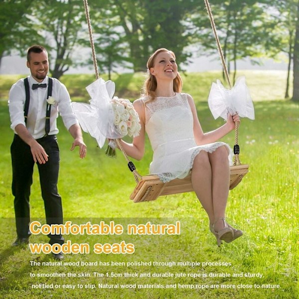 Yksiosainen keinu lapsille ja aikuisille, riippuva keinulauta, ulkokeinu, puutarhapeli, kuisti, liukumäki, ulko-, sisäkäyttöön, 43,5 x 17,2 x 22,5 cm