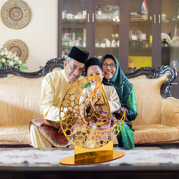 Eid Mubarak Akryylikoriste Ramadan Kultainen Kuu Koristelu