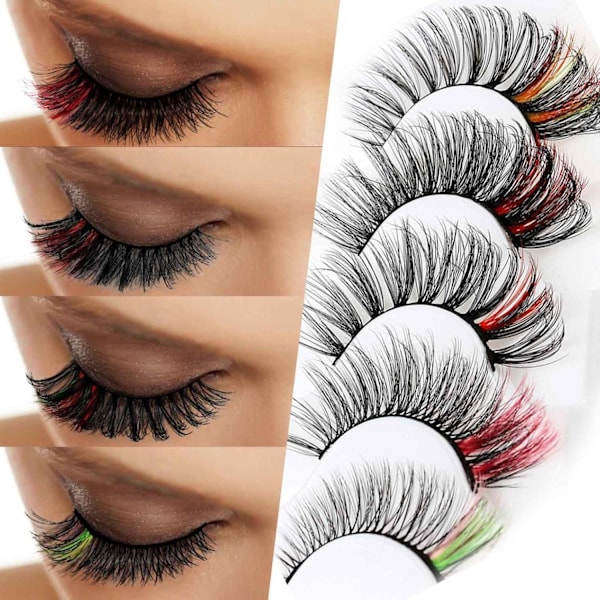 (iLashes.SE) 5 par lösögonfransar - 3D faux mink G830 (färgade) (G-830)