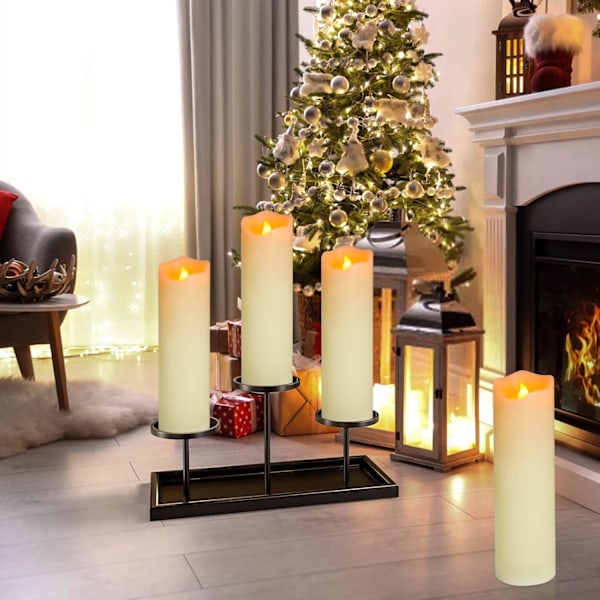 2 stk LED-lys, ekte voks 25 cm med fjernkontroll for hjemmeinnredning 3 x 25 cm (2 stycken) 3 x 25 cm (2 stycken)