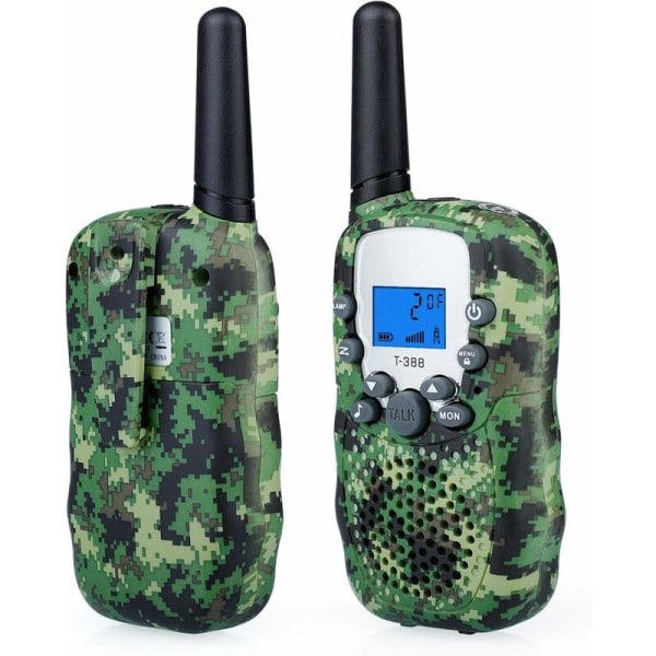 Camouflage Walkie Talkie - Lang rækkevidde 3 km, 2 stk