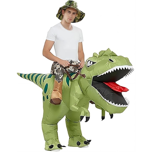 Oppustelig Dinosaur Kostume T Rex Luftblæsning Sjov Fæstekostume Halloween Kostume til VoksenF&Q adult