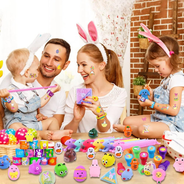 Påskfest Favoriter Blandat Storpack, Påskäggsfyllning Korgfyllare för Barn 120pcs