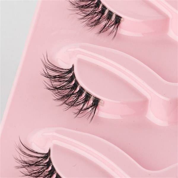 Halva Ögonfransar Naturligt Utseende Wispy Cat-Eye Ögonfransar 3D Lösögonfransar luffy-Mjuka 10 Par Minkfransar Set F