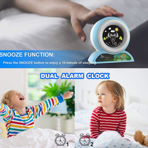 HHL Barnklocka, dubbel digital väckarklocka för barn pojkar flickor sovrum