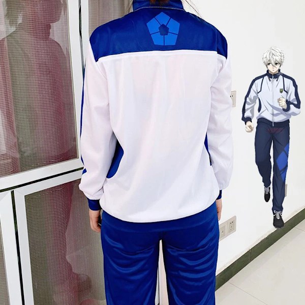 Blue Lock Anime Cosplay Kostym Reo Nagi Bachira Isagi Chigiri Sportkläder med full dragkedja Träningsoverall Tröja Huvtröja Daglig Klädsel jacka byxor jacket pants L