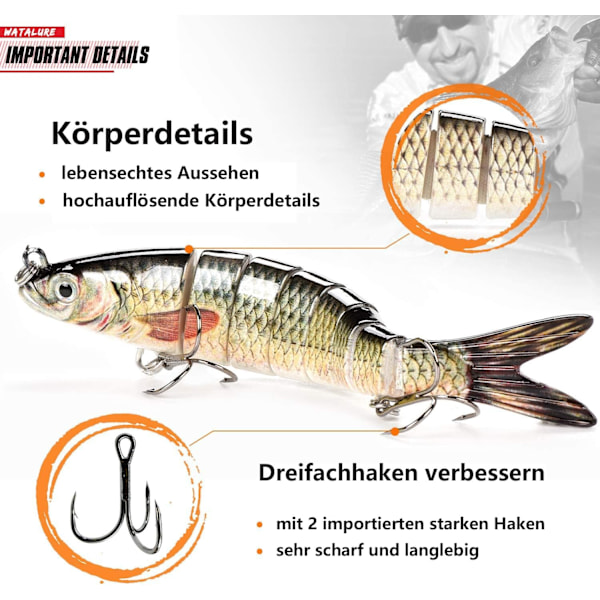 Lokker for lokke multi led som wobbler gjedde agn swimbait jerkbait abbor agn agn agn fiskeutstyr for fiske etter rovfisker med 5 stk 5