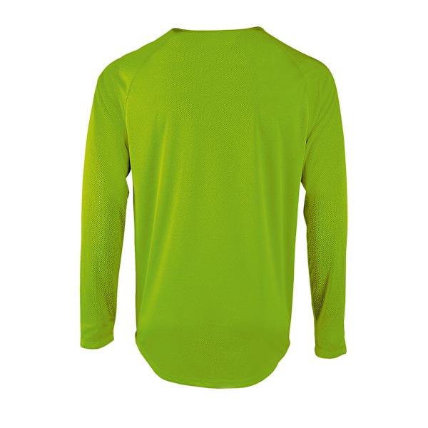 SOLS Herr Sporty Længærmet Performance T-shirt XL Neon Grøn Neon Green XL