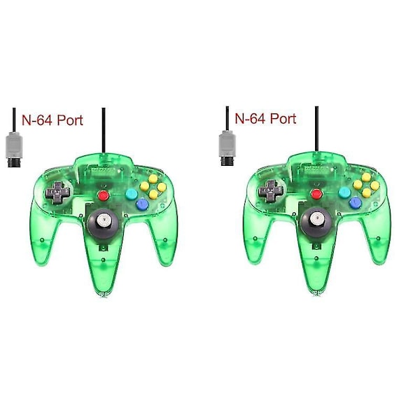2-pack Klassisk Trådbunden N64-handkontroll Retrospel 64-bitars Spelhandkontroll Joystick Ersättningshandkontroll 15 2pcs