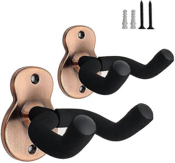 Gitarrväggfäste, Gitarrhängare i metall - 2-pack, Gitarrfäste med lock stil 1 style1