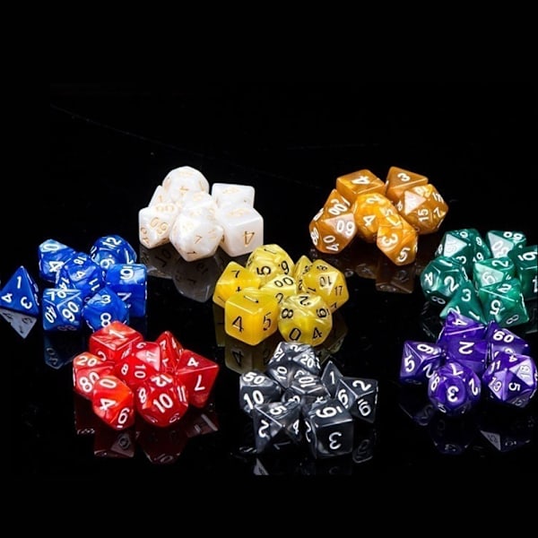 (56 stykker) Polyhedral terninger 8 farver Rollespils terninger Dat de Je E