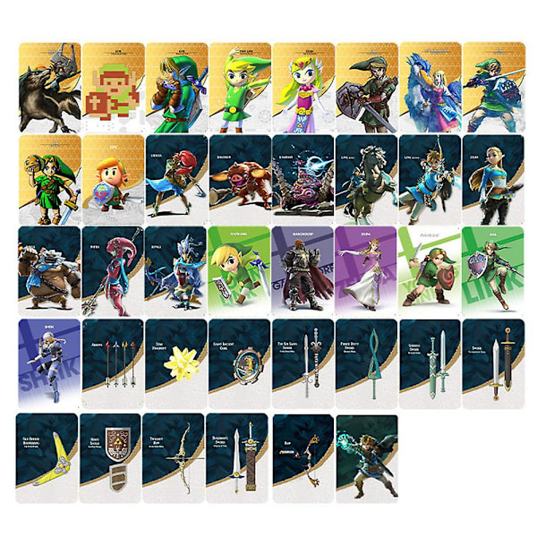 38 stk. NFC Amiibo-kort til Legend of Zelda Tears Of The Kingdom Breath Of The Wild Linkage-kortsæt