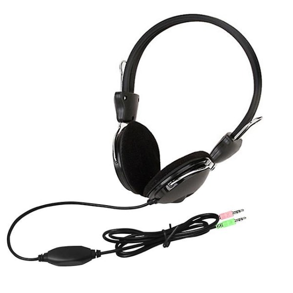 3,5 mm trådbundna Hd-ljudhörlurar Over Ear Headset Bas Hifi Musik Stereo Mikrofon Hörlurar Justerbart Headset för PC Mp3-telefon Dual plug3.5MM
