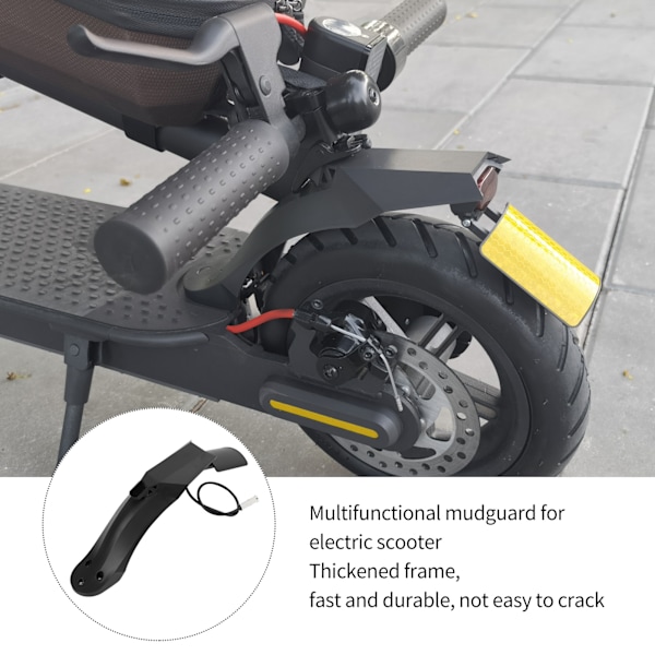 ZHIKAN Scooter Dekk Bakre Skjerm Baklyssett med Skiltplateholder for Xiaomi M365 Svart