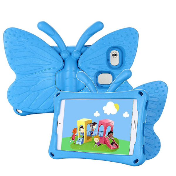 Butterfly Samsung Galaxy Tab A7 Lite 8.7 T220/t225 2021 Cover, Børnevenlig, Eva Blødt Skum Materiale, Tykke Fire Hjørner, Kamerabeskyttelse, Stødsikker Blue