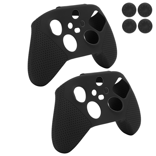 Pcs Anti-Halk Silikon Pelikonsoli Suoja Pelikonsolin Ohjain Kahva Grip Xbox Series SX:lle (Musta)