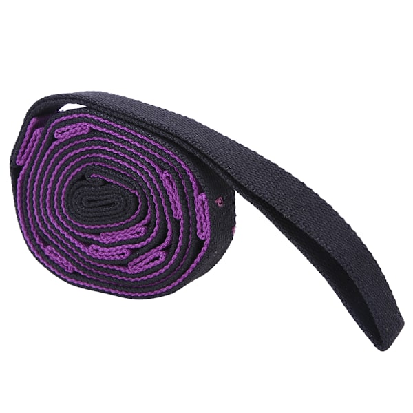 2m Yoga Strikk - Øk Fleksibiliteten, Beintrening, Strikk for Trening, Fitness, Gym (Lilla Svart) 0.2