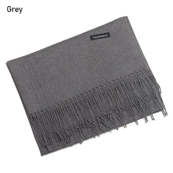 Cashmeresjal i ull, GRÅ - Perfekt grey