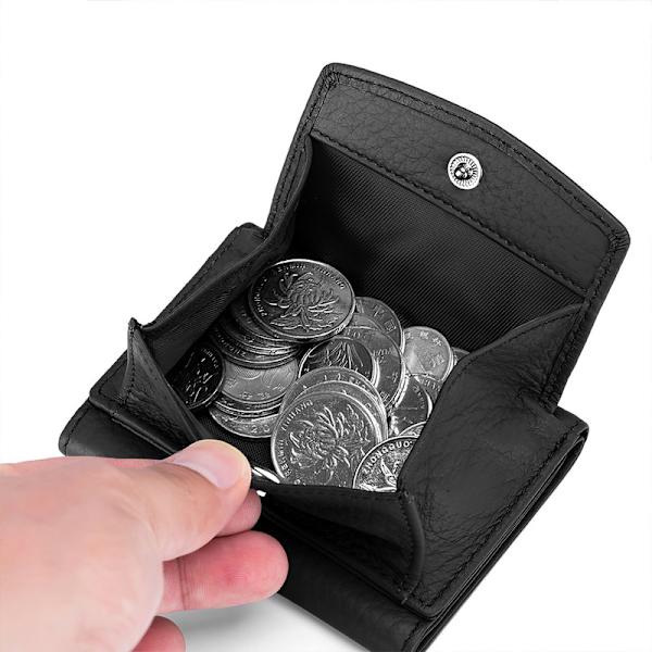 Mini plånbok plånböcker, herrplånbok i äkta läder black