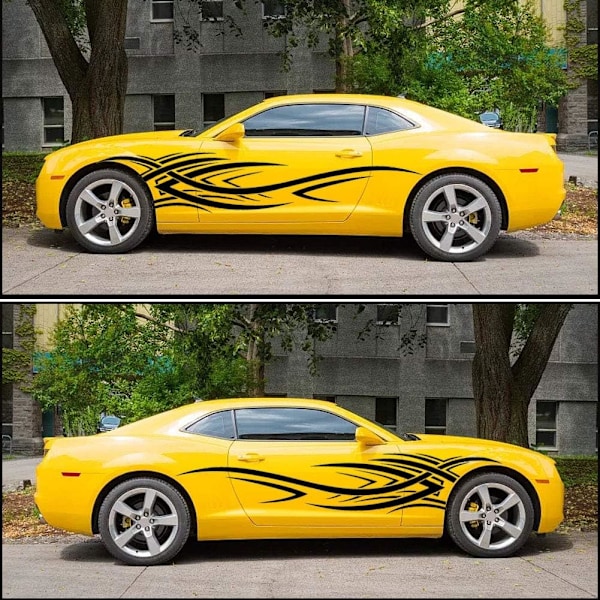 2 stk. 94,4'' Universelle Flamme Grafiker Bil Auto Karosseri Sidesticker Flamme Racing
