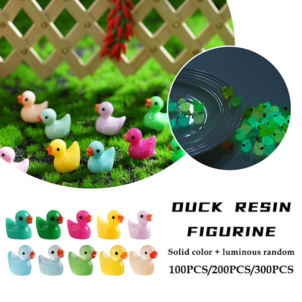 100-300 stk. Mini Resin Ænder, Miniature Figurer til Eventyrhaver RandomS 100