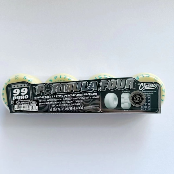 Et sæt Spitfire skateboardhjul 101D 99D, 52mm action elastiske rebound hjul Skateboard Wheel-52mm 99D Green Leaf