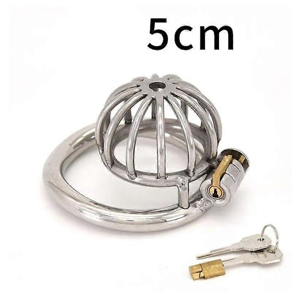 304 Rustfritt Stål Mannlig Kyskhetsbur Apparat Begrensning Piggete Ring med Lås 4.5cm