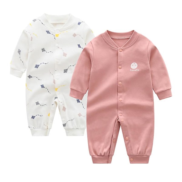 Höst och vinter nyfödd pyjamas set baby boy långärmad onesies 2 delar Grön Green 18M