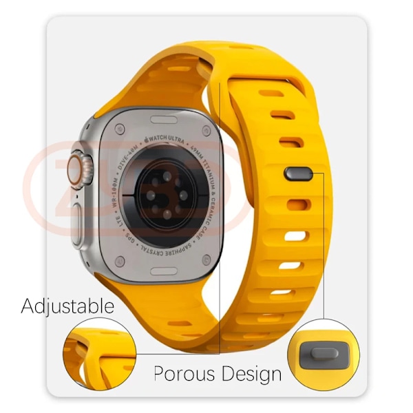 Sportsreim for Apple Watch Ultra 9 8 7 6 SE 5 Myk Silikon Lett Håndleddsrem Stropp for iWatch 38MM 40MM 42MM 44MM 45MM 49MM Oransje Orange 42 44 45 49mm