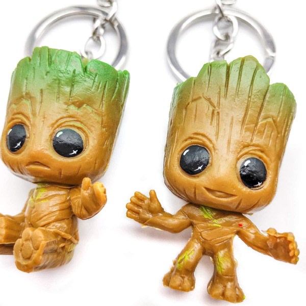 4 bitar Baby Groot Nyckelring Guardians Of The Galaxy, klassisk film actionfigur, perfekt som present