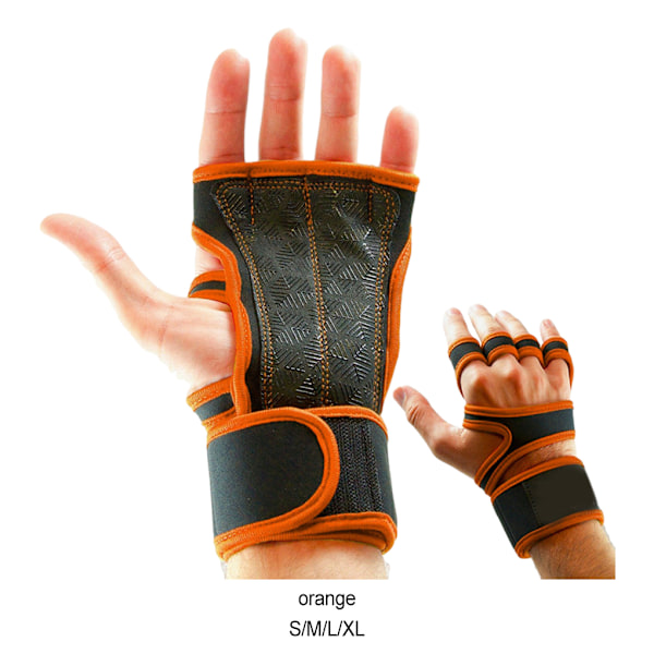 1/2/3/5 2 par Läder Lätta och andningsbara gymhandskar för Orange S Orange S 1Set