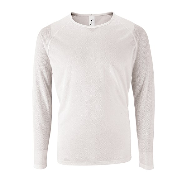 SOLS Herr Sporty Langarmet Performance T-skjorte L Hvit White L