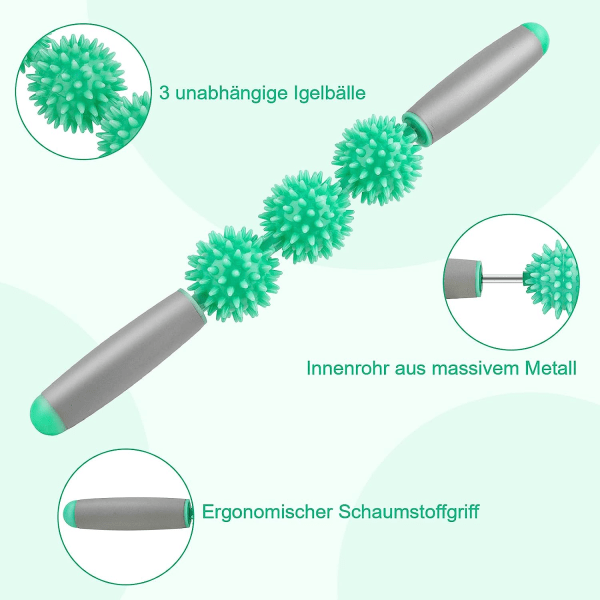 Massage roller (tre bollar cyan)[GKS]