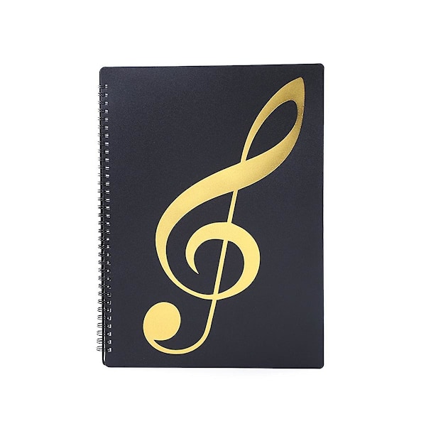 Music folder, 60 pages, Music folder/holder, fits Letter A4, Writable & removable choir folder (black)