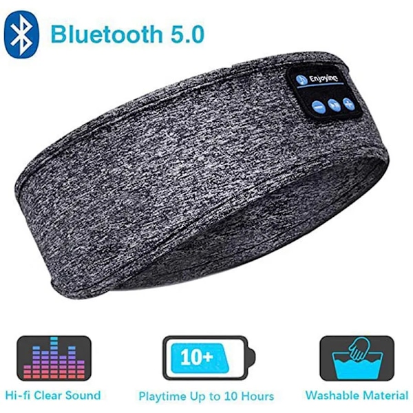 Trådlöst Bluetooth Headset Elastiskt Sportpannband Over Ear Hörlurar Musik Sömn Ögonmask
