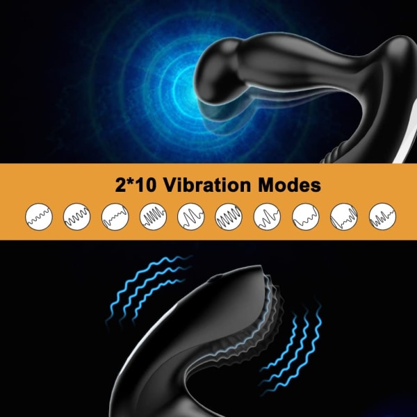anal vibrator, med 7 oscillationslägen och 7 vibrationslägen